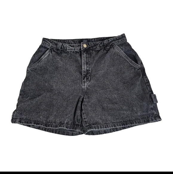 Cotton On Women’s Black Cotton Denim Summer Carpenter  Shorts Size 10 - Picture 1 of 9